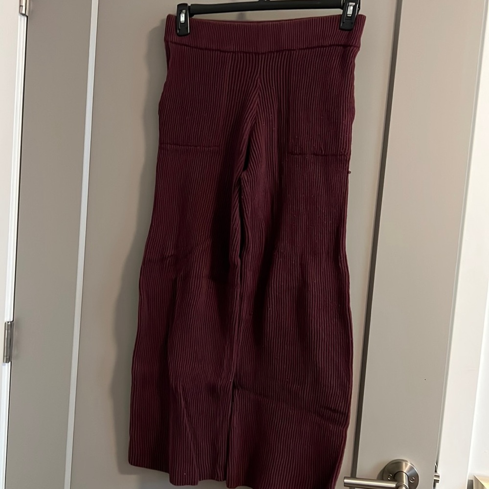Purple Ribbed Pants
